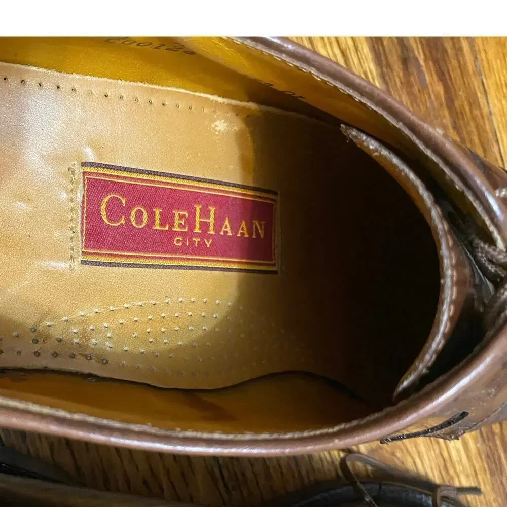 Cole Haan Leather Oxford Dress Shoes Cap Toe Classic Vintage Preppy City Brown